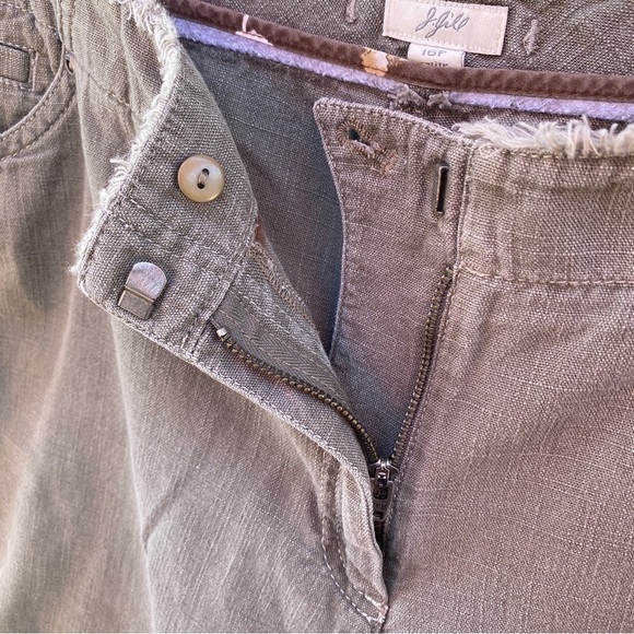 J. Jill Olive Twill Frayed Straight Leg Pants Sz 16P - Picture 3 of 13